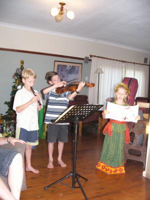 Singing a carol