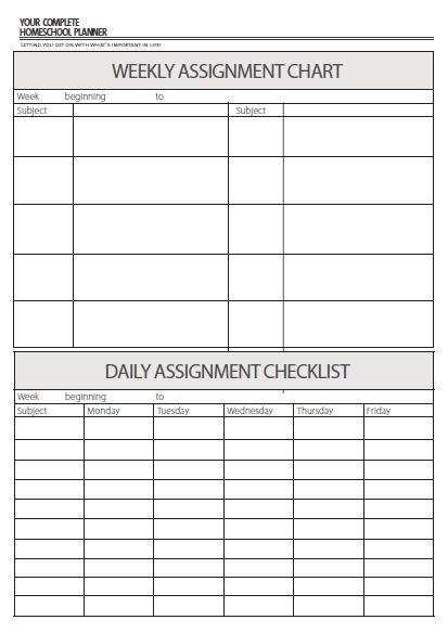 Weekly Goal Chart