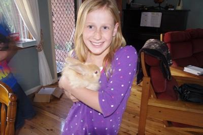 Holding my little bunny