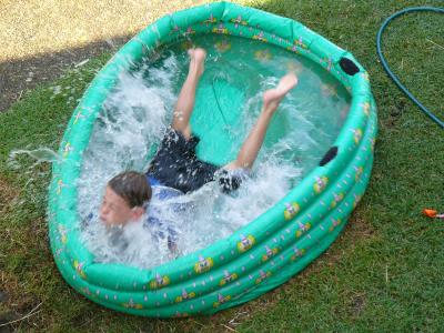 This is not the pool we go to, but it is a blow-up pool 